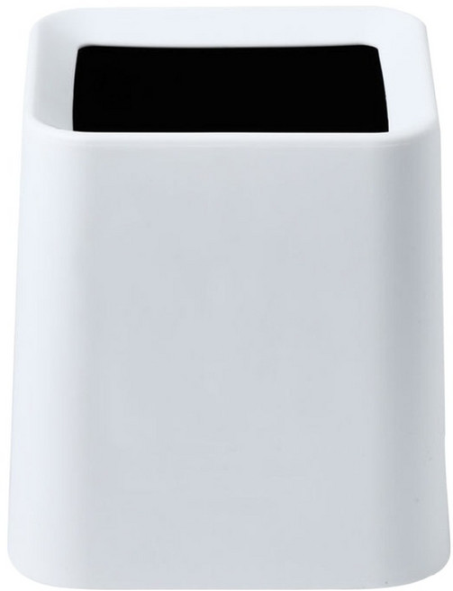 썬앤드림 파스텔 이중 버킷 오픈형 미니 휴지통 사각 심플, 화이트