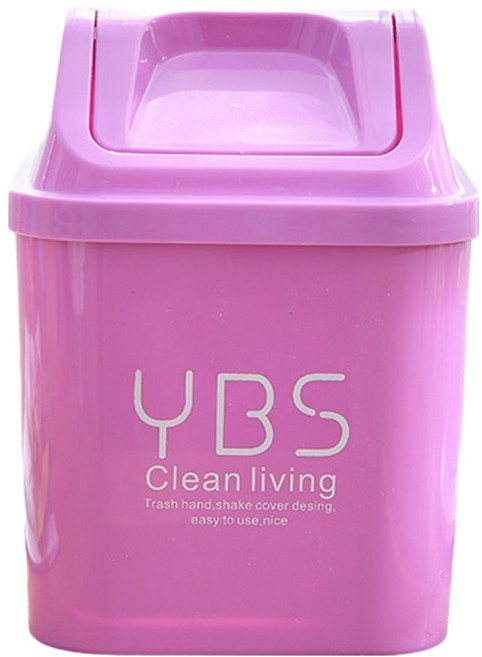 썬앤드림 심플 사각 컬러 미니 휴지통, 퍼플