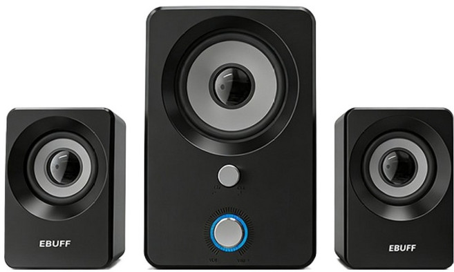 이버프 2.1채널 우퍼 컴퓨터 스피커, 블랙, EBS-SG3