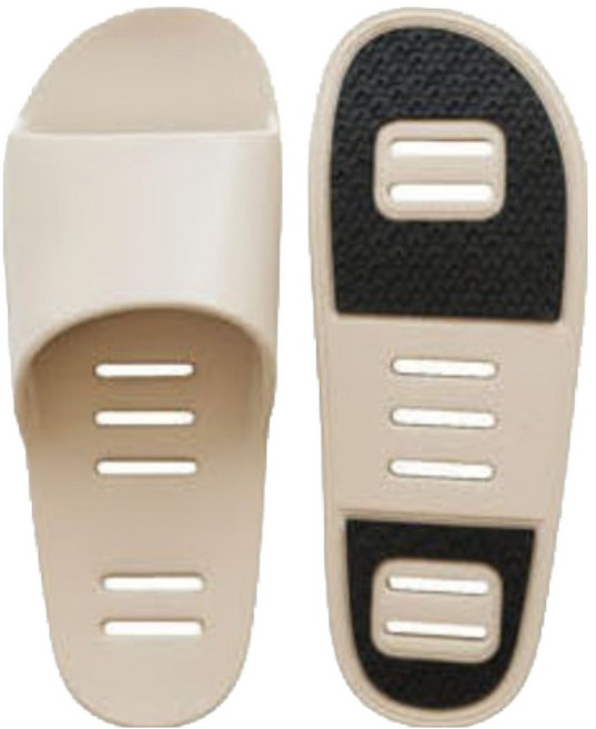 니드코 바스뷰 논슬립 미끄럼방지 패드 부착 욕실화, 베이지, 1개