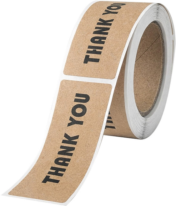 살림온 THANK YOU 크라프트 블랙 롤 스티커 240p, 1개, 혼합색상