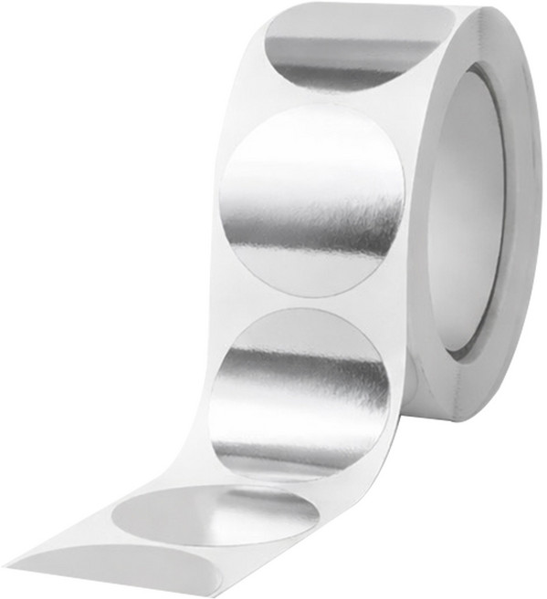 살림온 실버 무지 원형 라벨 롤 스티커 300p, 혼합색상, 1개