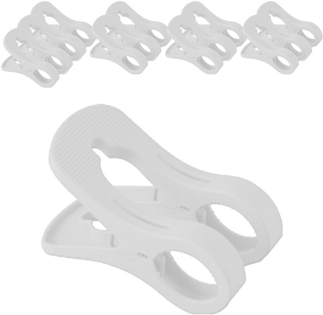 PDS리빙 포근하게 감싸는 와이드 미니멀 집게, 화이트, 10개