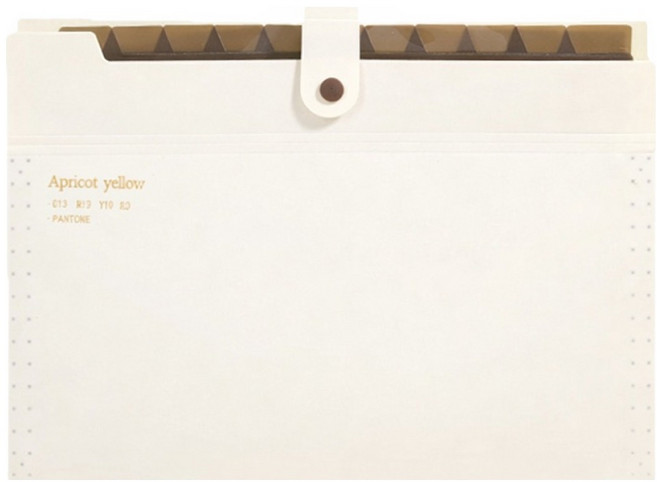 펜몽 원버튼 12분류 아코디언 파일 정리함, 아이보리, 1개