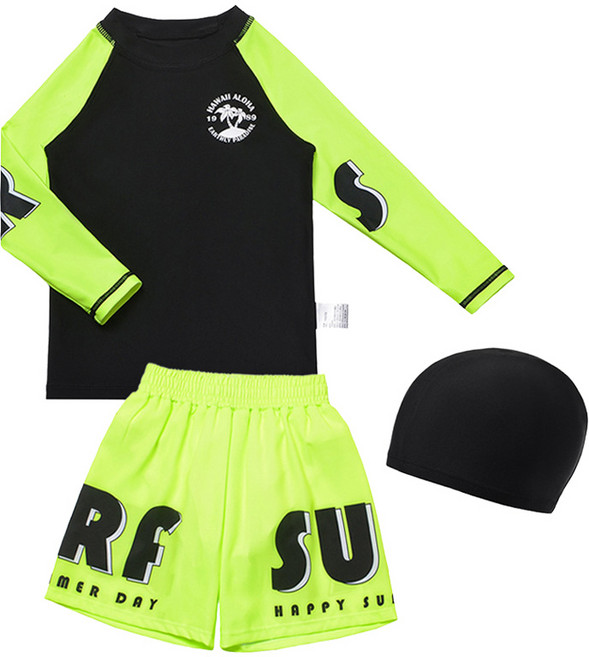 유블리 미토랑 래쉬가드 상의 + 하의 + 수영모 세트