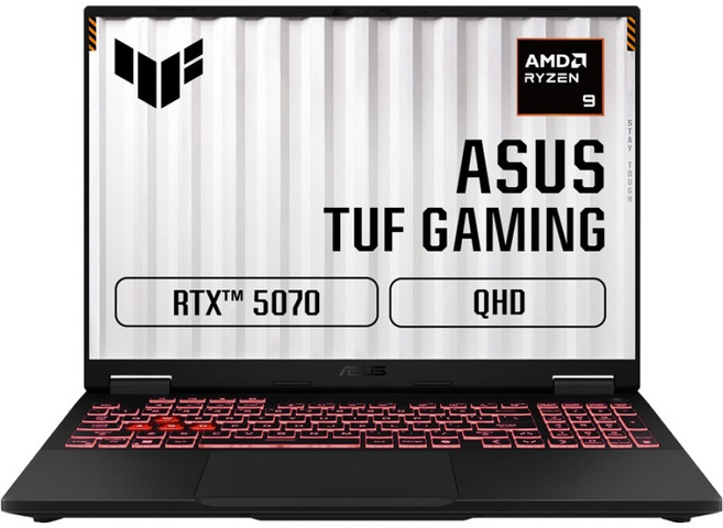 ASUS 2026 TUF 게이밍 A16 라이젠9 라이젠 8000 시리즈 지포스 RTX 5070, 예거 그레이, FA608PP-QT111, 1TB, 16GB, Free DOS