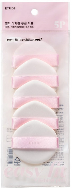 에뛰드 밀착 이지핏 쿠션 퍼프 5p, 1개, 혼합색상
