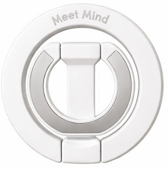 Meet Mind 雙軸雙磁吸Z型鋅合金手機指環支架, 白色, 1個