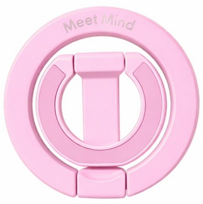 Meet Mind 雙軸雙磁吸Z型鋅合金手機指環支架, 粉色, 1個