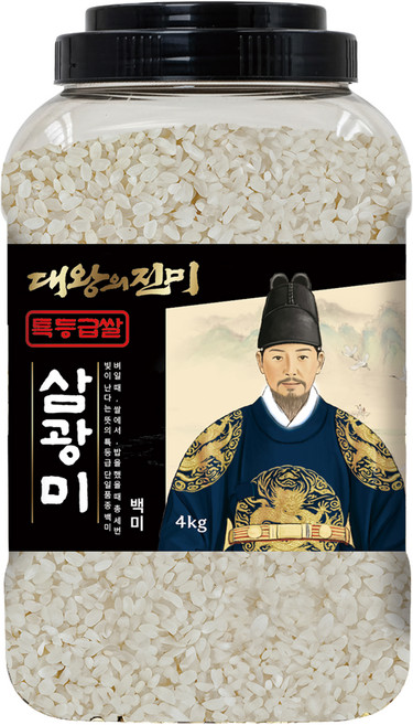 대왕의진미 통에담은 삼광미 백미 특등급, 4kg, 1개