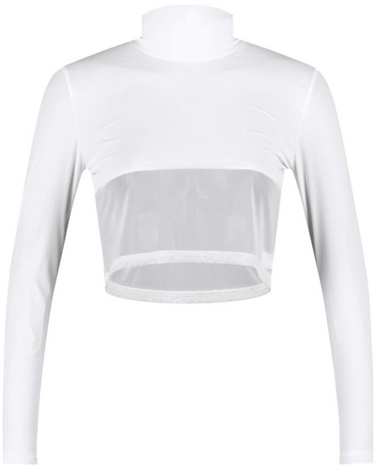 럭스골프 여성용 모크넥 메쉬 블록 크롭 탑 냉감 스판 이너웨어 MS25M2502