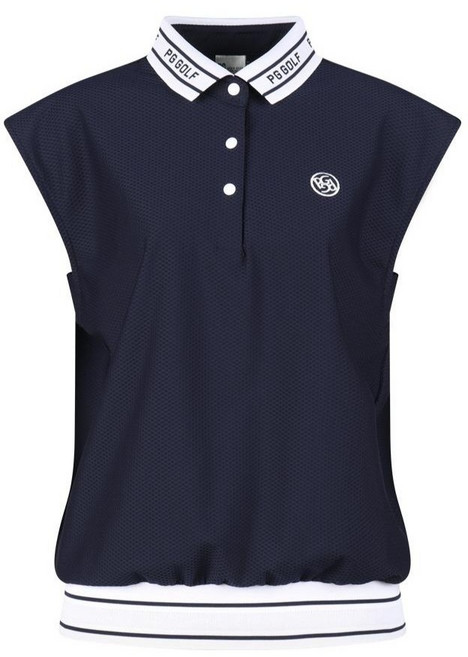 럭스골프 여성용 엠보 메쉬 카라 민소매 티셔츠 JB25M612W