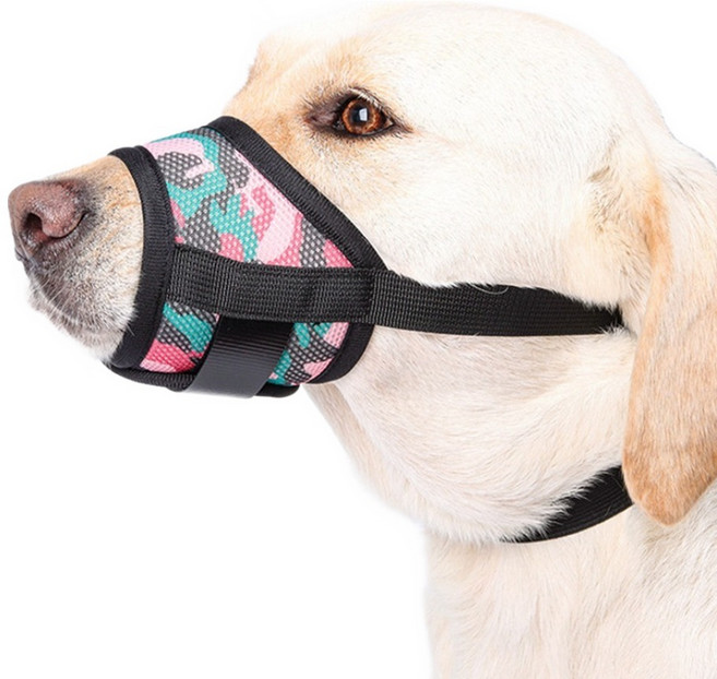 요런개 강아지 저자극 입마개 M, 01 앙골라 레드, 1개