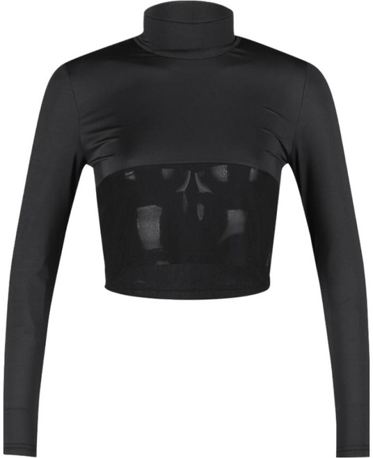 럭스골프 여성용 모크넥 메쉬 블록 크롭 탑 냉감 스판 이너웨어 MS25M2502