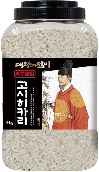 대왕의진미 통에담은 고시히카리 백미 특등급, 4kg, 1개