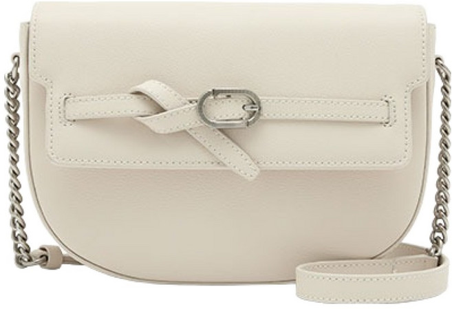 J.ESTINA 女款 Hazel 鏈條斜揹包 HNCHE6BS975IV010 + 愛心鏡 + 購物袋, 象牙白