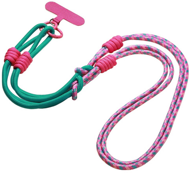 디멜디 여성용 파스텔 크로스 휴대폰 스트랩 120cm, 그린퍼플, 1개