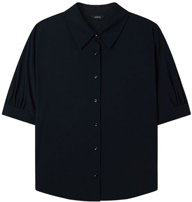 클라비스 여성용 볼륨소매 반팔 찰랑셔츠