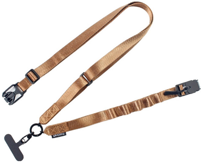 디멜디 여성용 버클형 길이조절 휴대폰 크로스 스트랩 150cm, 브라운, 1개