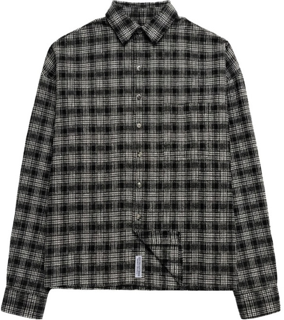 세인트페인 남녀공용 크롭 타탄 면 체크 셔츠