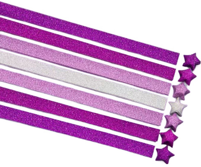 앞날창창 칼라 별접기 색종이 펄 퍼플 520p 세트, 3세트, 4색