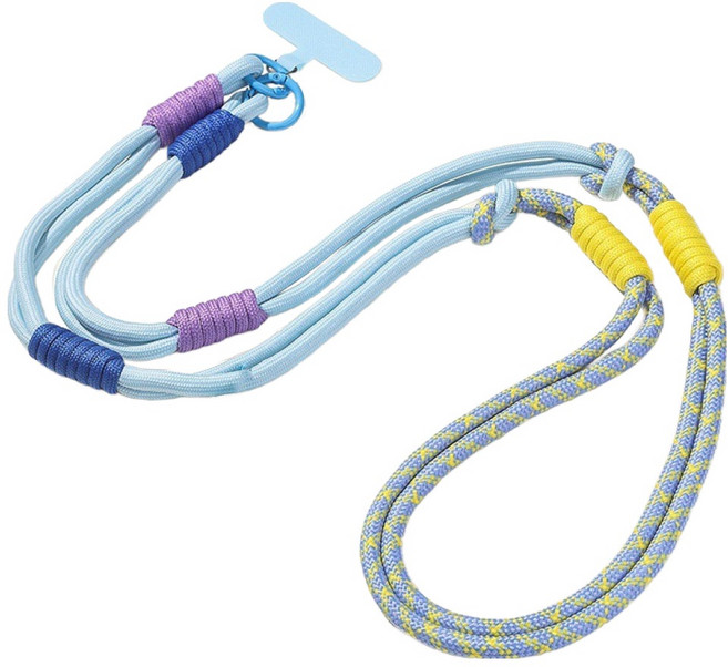 디멜디 여성용 파스텔 크로스 휴대폰 스트랩 120cm, 믹스블루, 1개