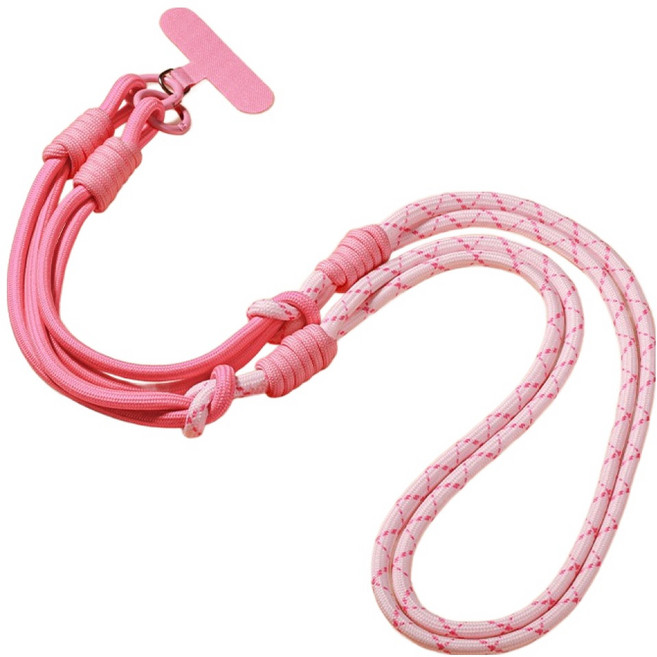 디멜디 여성용 파스텔 크로스 휴대폰 스트랩 120cm, 로즈레드, 1개