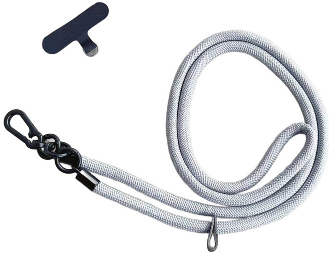 디멜디 남여공용 초경량 로프형 여행활용 스마트폰 크로스 스트랩 120cm, 연그레이, 1개