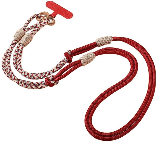 디멜디 여성용 파스텔 크로스 휴대폰 스트랩 120cm, 와인레드, 1개