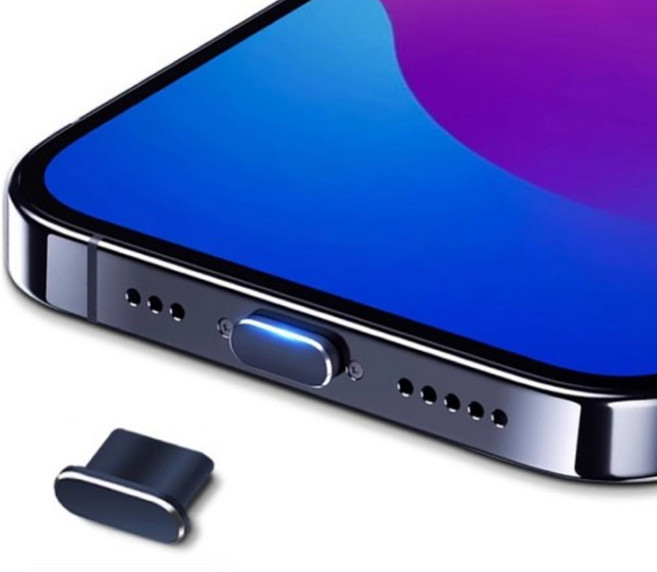 사인포스트 메탈 비비드 칼라 C타입 먼지 방지 차단 충전단자 보호캡 1.25 x 0.55 x 0.35 cm, 딥블루, 2개