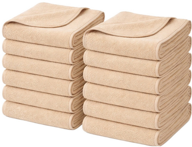 쉐리엘 먼지없는 저자극 극세사 호텔수건, 오트, 10개