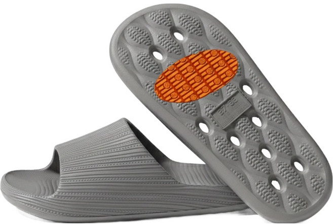 생활꾸밈 남성용 미끄럼방지 논슬립 패드 욕실화 실내화, 그레이, 1개