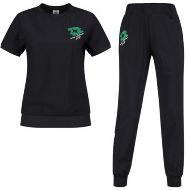 미우골프 여성용 반팔 라운드 티셔츠 밴딩 조거 팬츠 MW25M908W