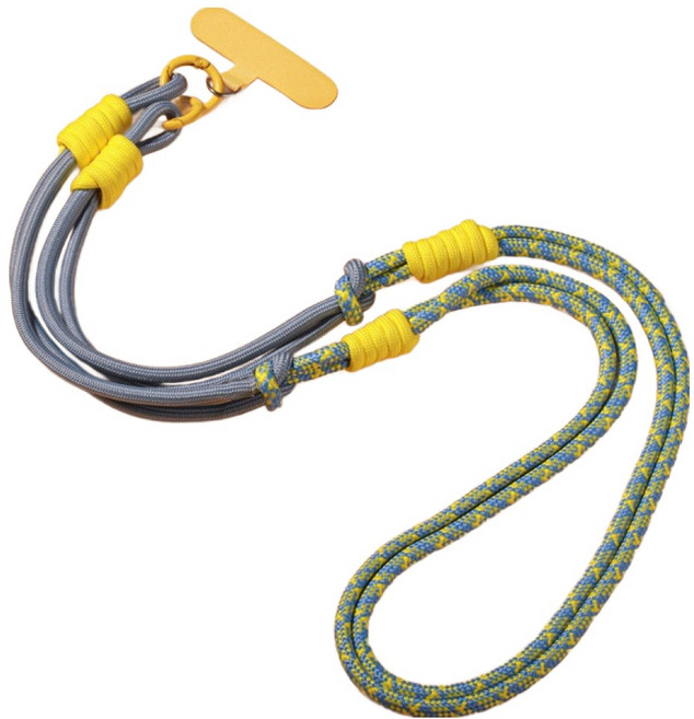 디멜디 여성용 파스텔 크로스 휴대폰 스트랩 120cm, 옐로우블루, 1개