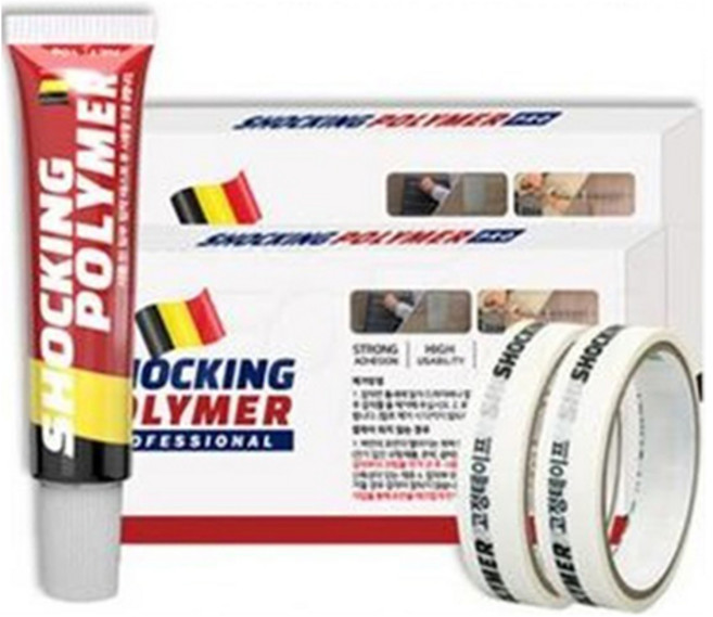 쇼킹폴리머 애드크로스 프로 접착제 10p + 고정용 테이프 세트, 2세트