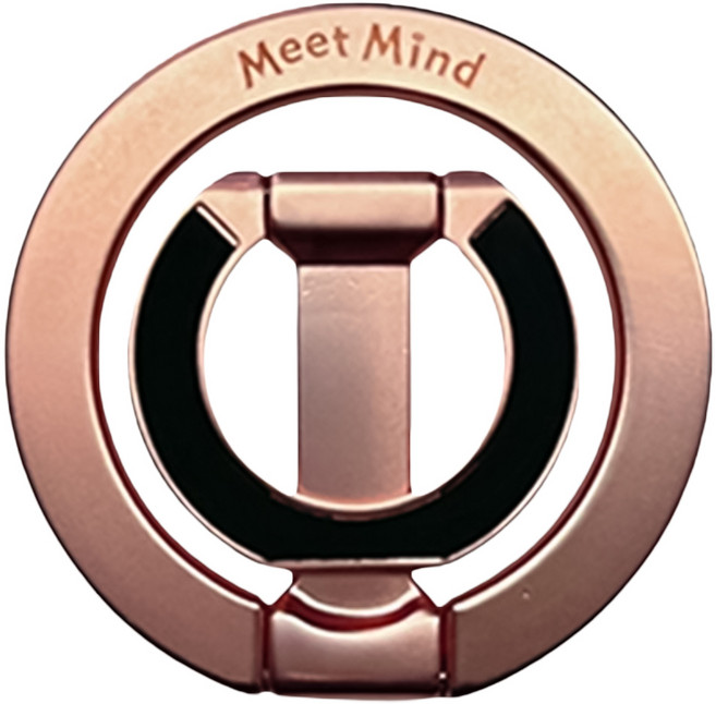 Meet Mind 電鍍系列 雙軸雙磁吸Z型鋅合金手機指環支架, 玫瑰金, 1個