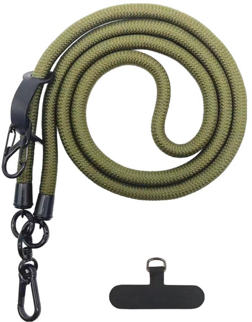 디멜디 남여공용 초경량 로프형 여행활용 스마트폰 크로스 스트랩 120cm, 그린, 1개