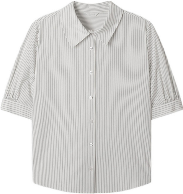 클라비스 여성용 볼륨소매 반팔 찰랑셔츠