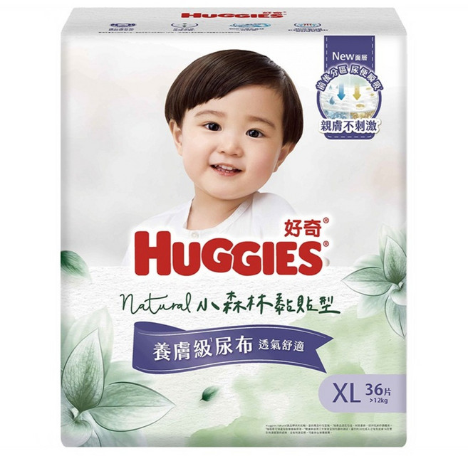 HUGGIES 好奇 小森林黏貼型紙尿褲/尿布 12kg以上 30839, XL, 36片