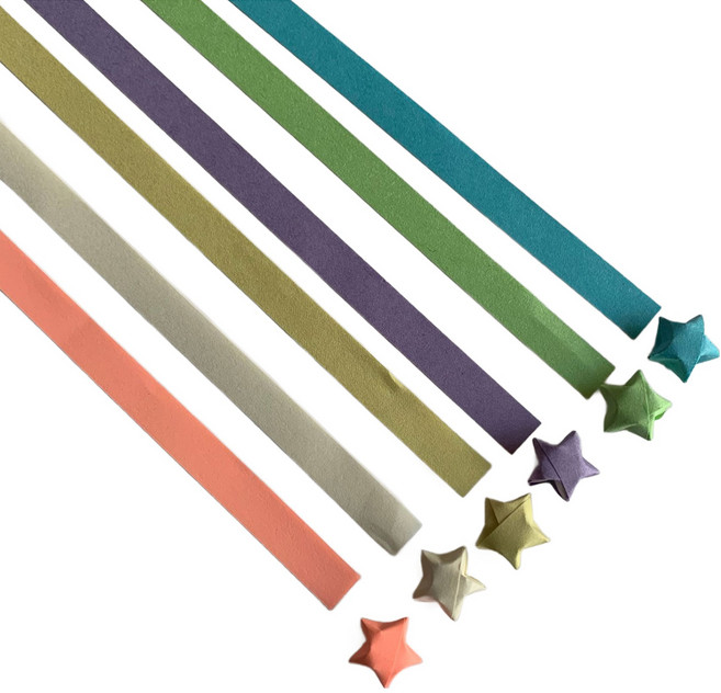 앞날창창 칼라 별접기 색종이 마카롱, 1620개, 6색