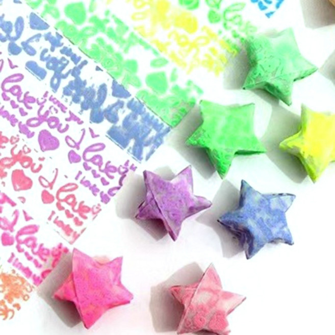 앞날창창 칼라 별접기 색종이 야광 러브 3종 x 210p 세트, 1세트, 6색