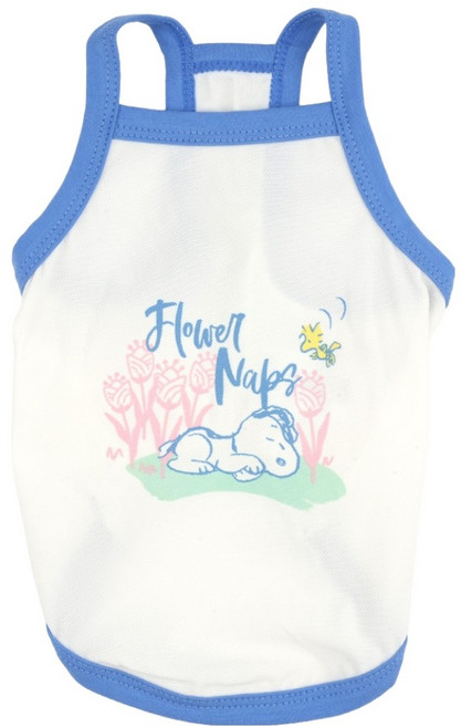 피너츠(PEANUTS) 강아지 패리스독 여름 피너츠 블루밍 쿨 티셔츠, 1개, 블루