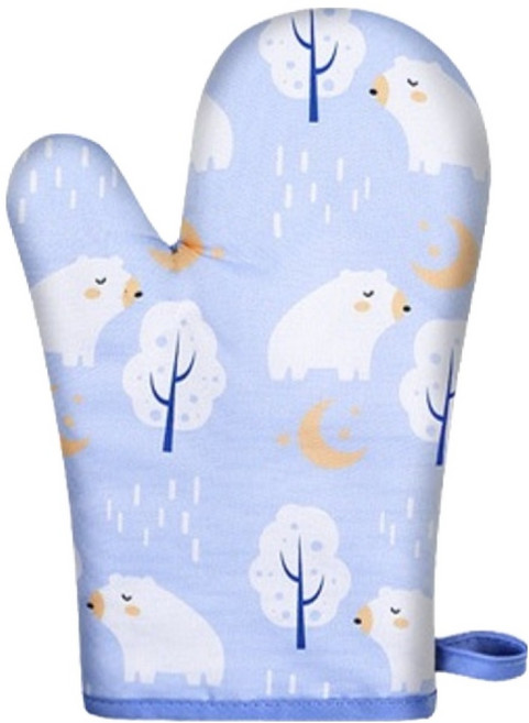 J&K 귀여운 실리콘 오븐 장갑 북극곰 오른손, 1개
