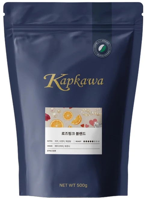 캅카와 로즈핑크 블렌드 원두커피, 500g, 1개, 에스프레소(고움) - 쿠팡