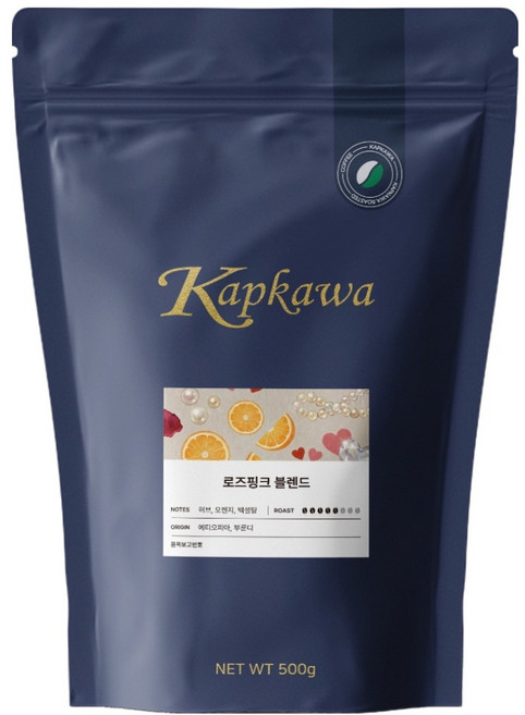 캅카와 로즈핑크 블렌드 원두커피, 500g, 1개, 홀빈(분쇄안함)