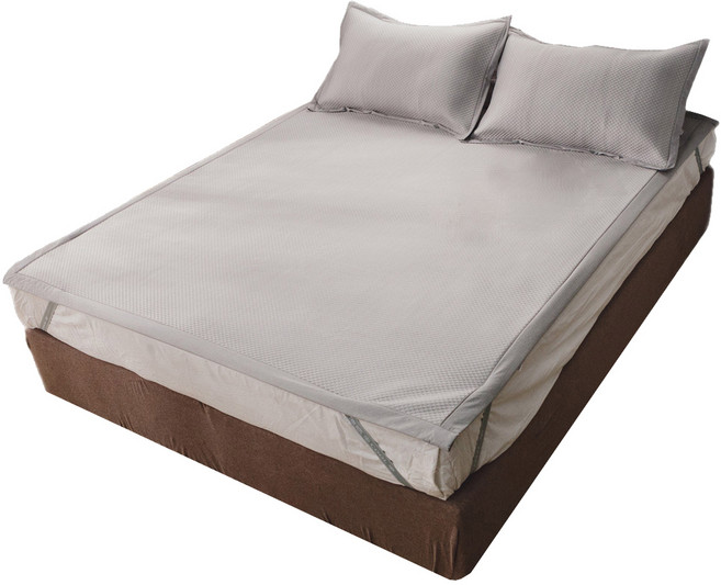 SERVINNO BEDDING 絲薇諾 3D華夫格涼感床蓆, 灰色, 床墊 + 枕套 2個