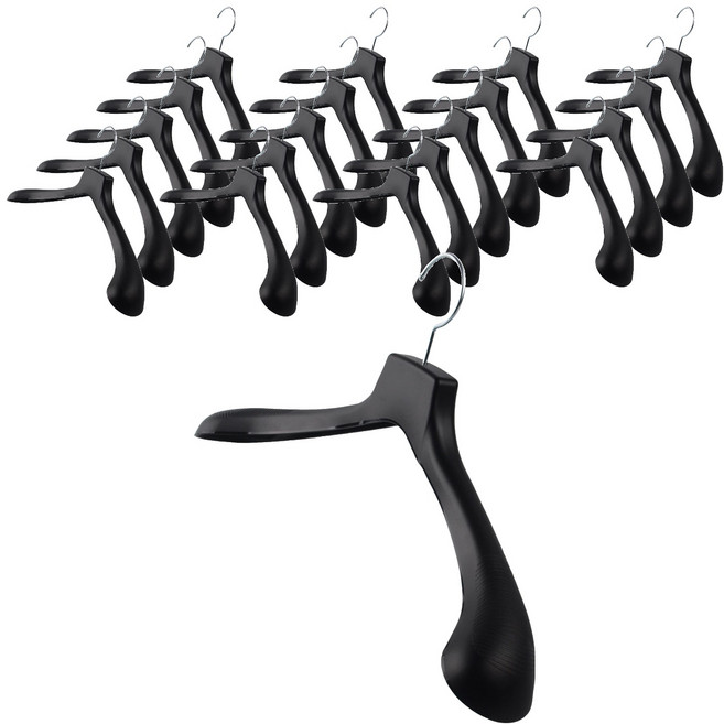 코디스 남성용 두꺼운 자켓 옷걸이, 20개, 블랙