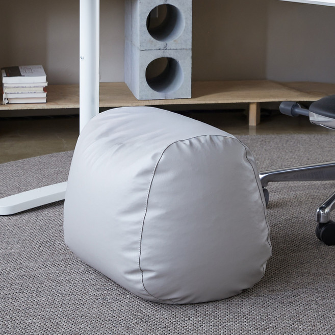 폴리몰리 PU 에그 풋스툴 빈백 발받침대, 소프트 그레이