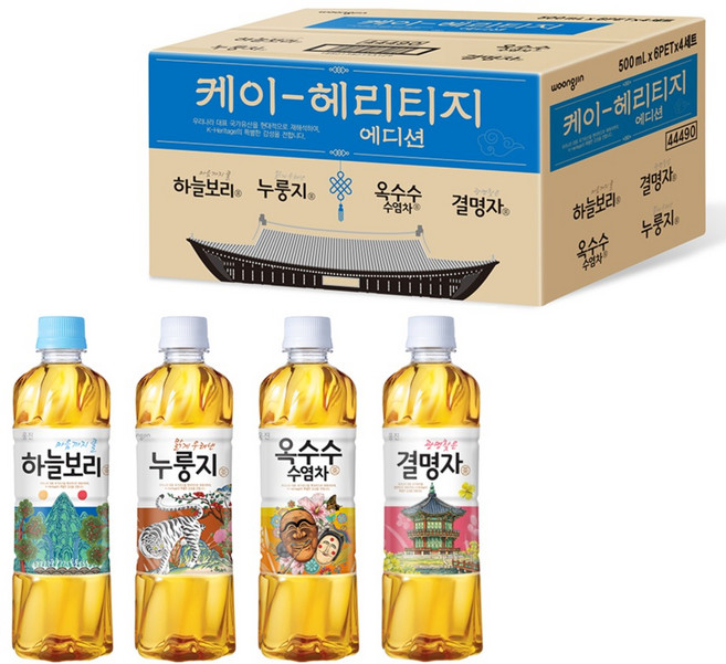 웅진 K헤리티지 에디션 500ml x 4종 x 6p + 굿즈 랜덤발송 세트, 1세트