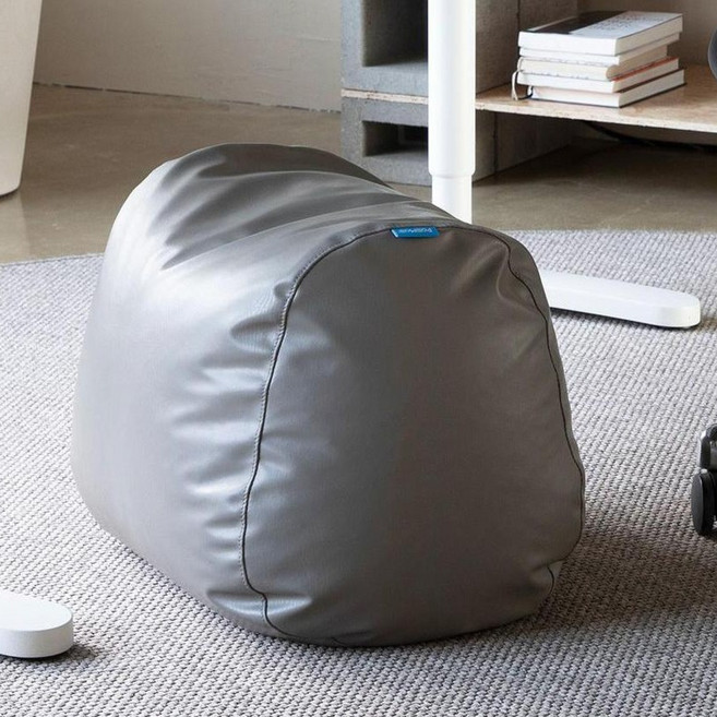 폴리몰리 PU 에그 풋스툴 빈백 발받침대, 엘리펀트 그레이